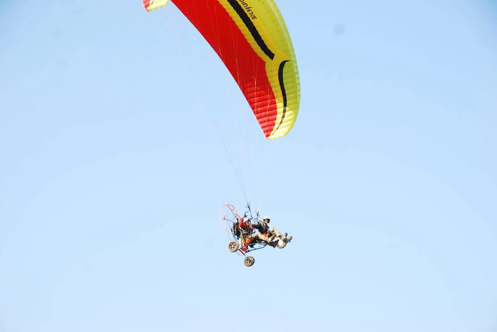 Paragliding over mountains
