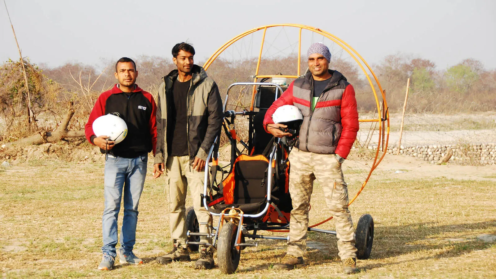 Paragliding over mountains